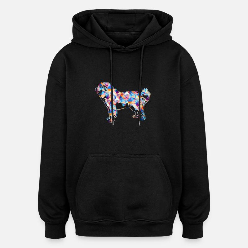 Great Pyrenees Geometric - Oversized Unisex Hoodie - black