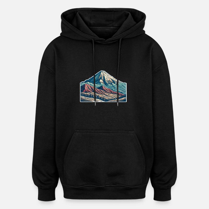 Mountains - Oversized Unisex Hoodie - black