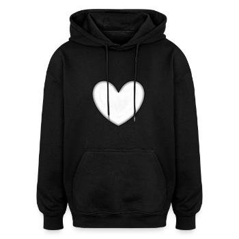 Valentinstag Geschenk Valentinstag - Oversized Unisex Hoodie - Schwarz - Vorne - Noah (186cm)