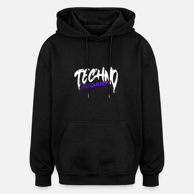 Techno - Oversized Unisex Hoodie - black