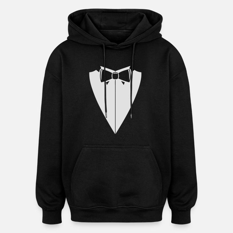 Fliege mit Hemdkragen D - Oversized Unisex Hoodie - Schwarz