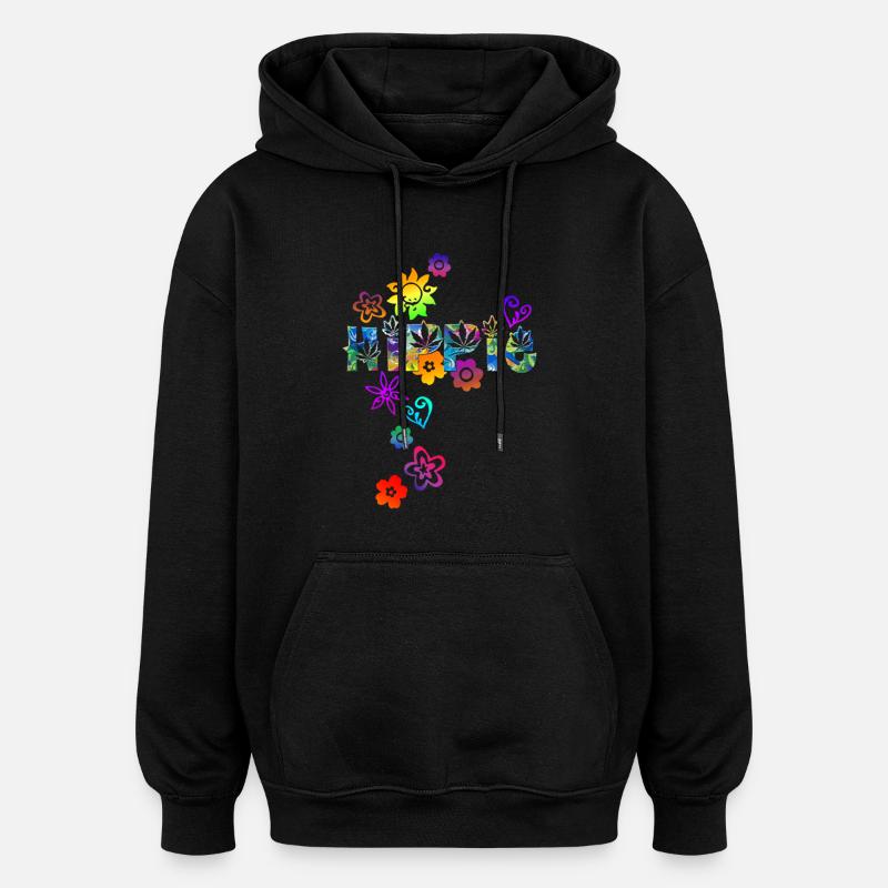 HIPPIE - Oversized Unisex Hoodie - black