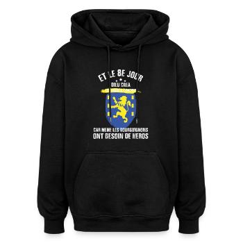 8e jour franche comte - Sweat à capuche oversize unisexe - noir - Devant - Noah (186cm)