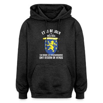 8e jour franche comte - Sweat à capuche oversize unisexe - charbon - Devant - Noah (186cm)