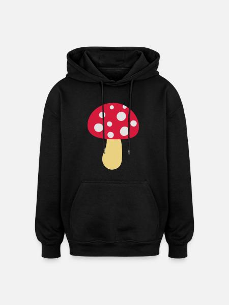 Fliegenpilz - Oversized Unisex Hoodie - Schwarz