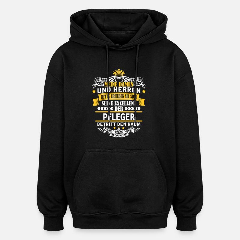PFLEGER - Oversized Unisex Hoodie - Schwarz