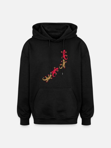 Four geckos 2c - Oversized Unisex Hoodie - black