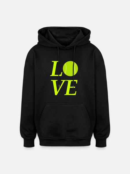Love tennis - Oversized Unisex Hoodie - black