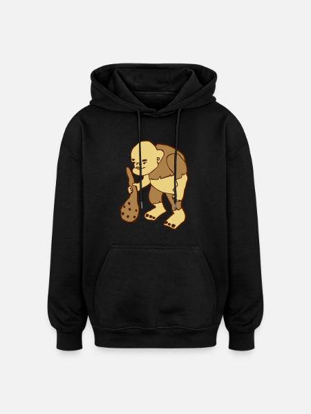 Monster Oger mit Keule - Oversized Unisex Hoodie - Schwarz