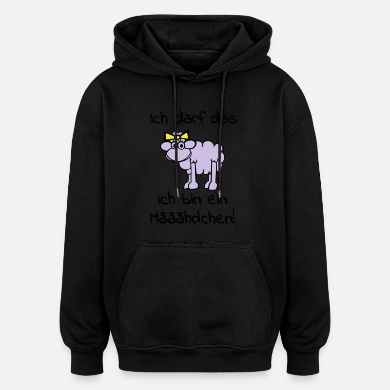 maeaeaehdchen_darf_das_3f - Sweat à capuche oversize unisexe - noir