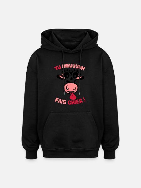 Sie Kuhscheiße Begriff muhen - Oversized Unisex Hoodie - Schwarz