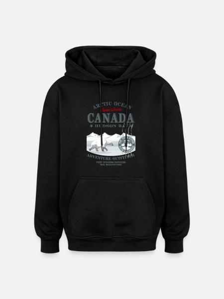 Polar Bear - Canada - Oversized Unisex Hoodie - Schwarz