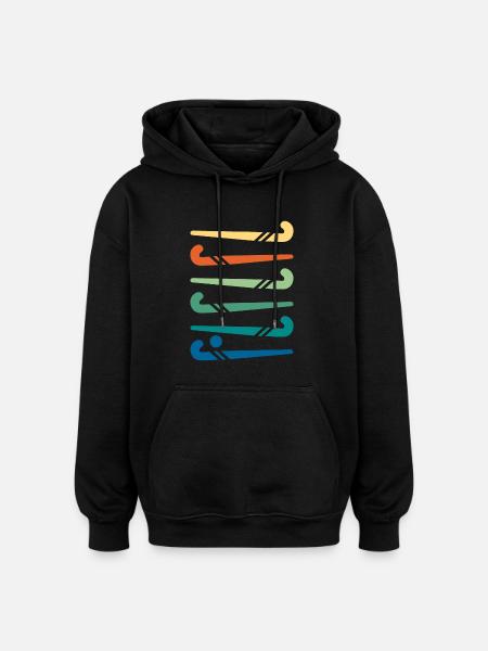 Hockeyschläger bunt - Oversized Unisex Hoodie - Schwarz