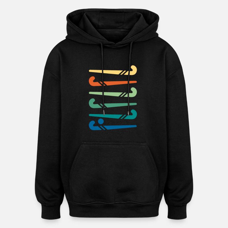 Hockeyschläger bunt - Oversized Unisex Hoodie - Schwarz