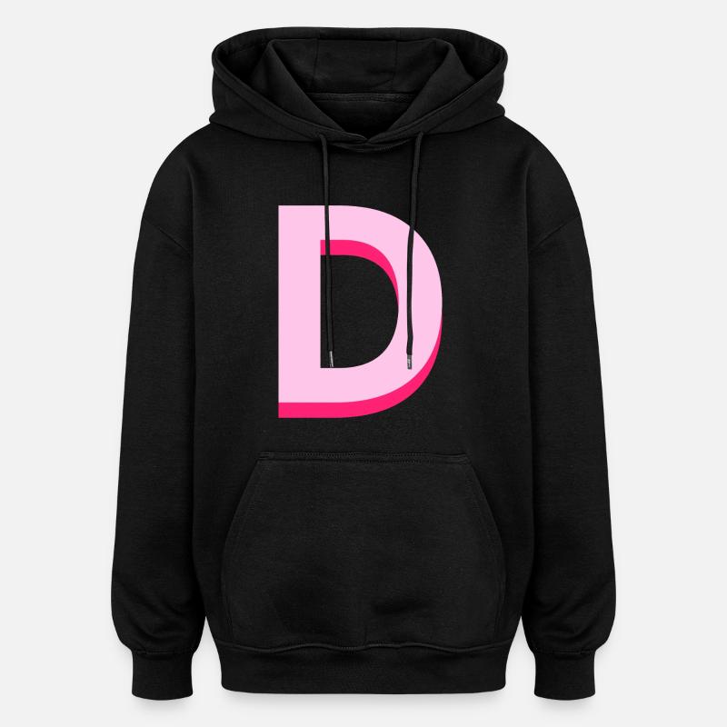 Pop and modern pink letter - Oversized Unisex Hoodie - black