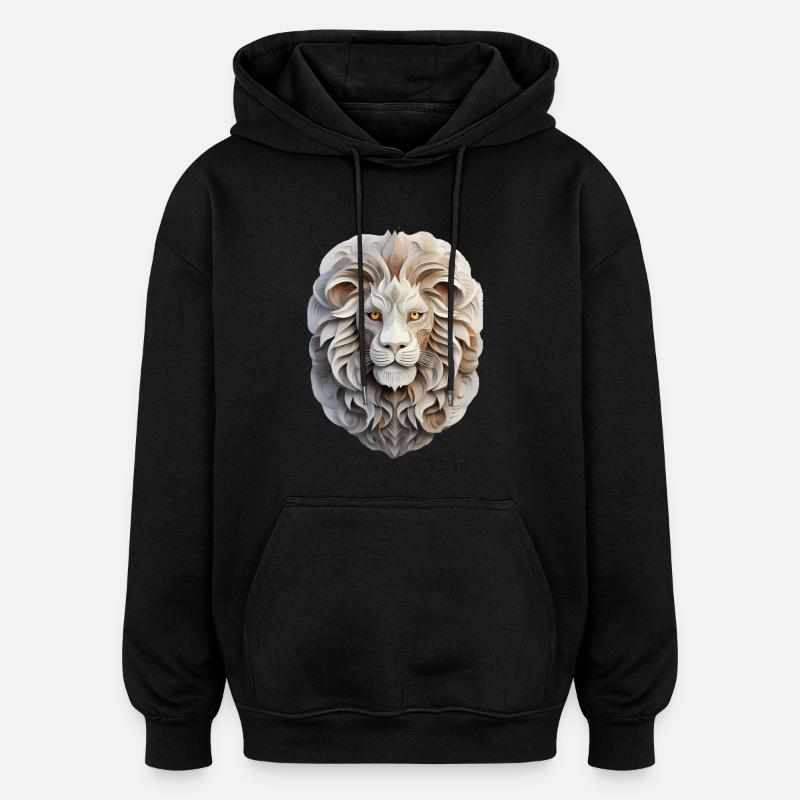 Signe du zodiaque Lion - Sweat à capuche oversize unisexe - noir