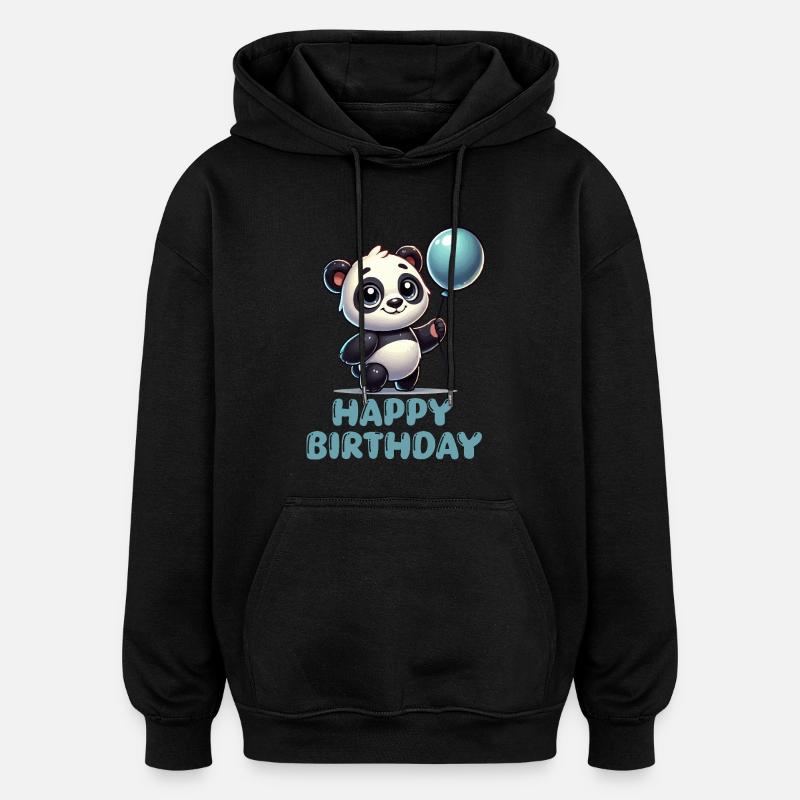 Panda BD Ballon Anniversaire - Sweat à capuche oversize unisexe - noir