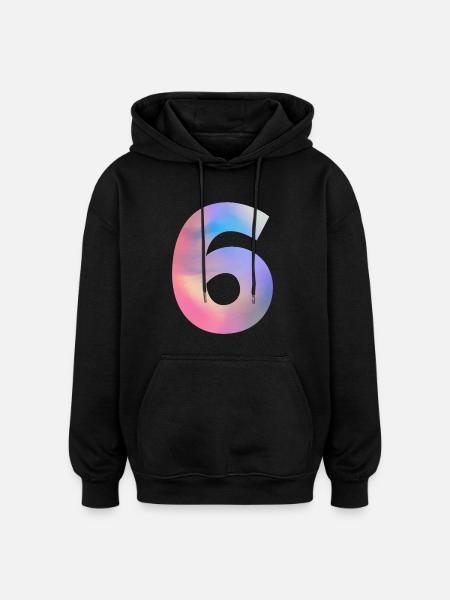 Bunte Zahl 7 - Oversized Unisex Hoodie - Schwarz