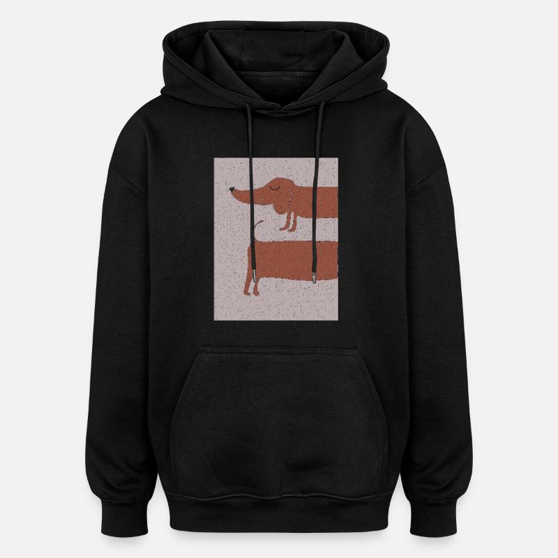 dackel stoffgewebe - Oversized Unisex Hoodie - Schwarz