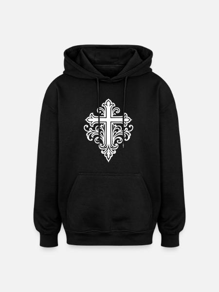 Cross Symbol Christianity - Oversized Unisex Hoodie - black