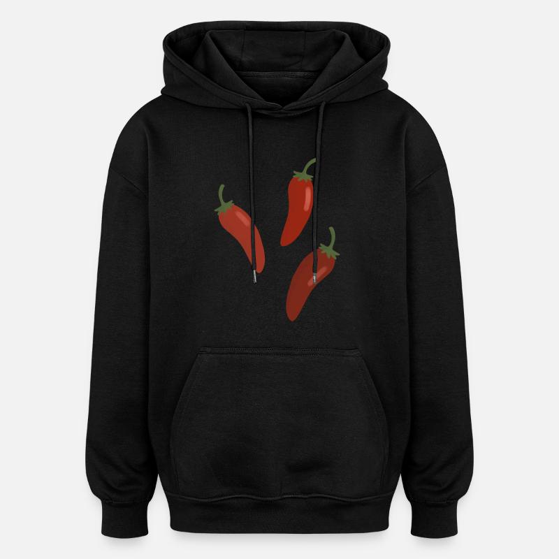 Chilischoten - Oversized Unisex Hoodie - Schwarz