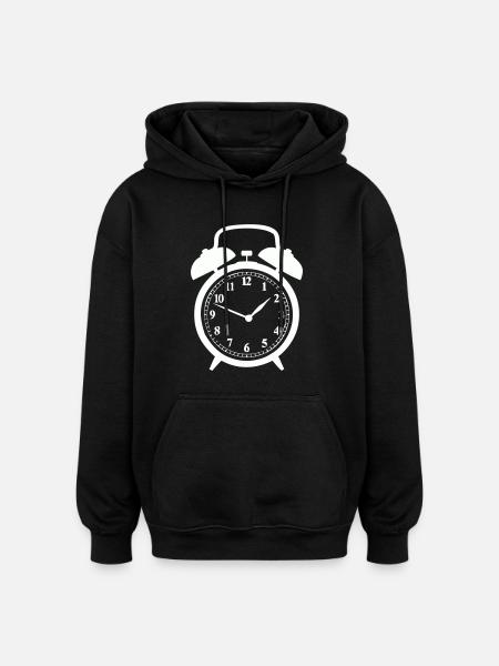 wecker - Oversized Unisex Hoodie - Schwarz