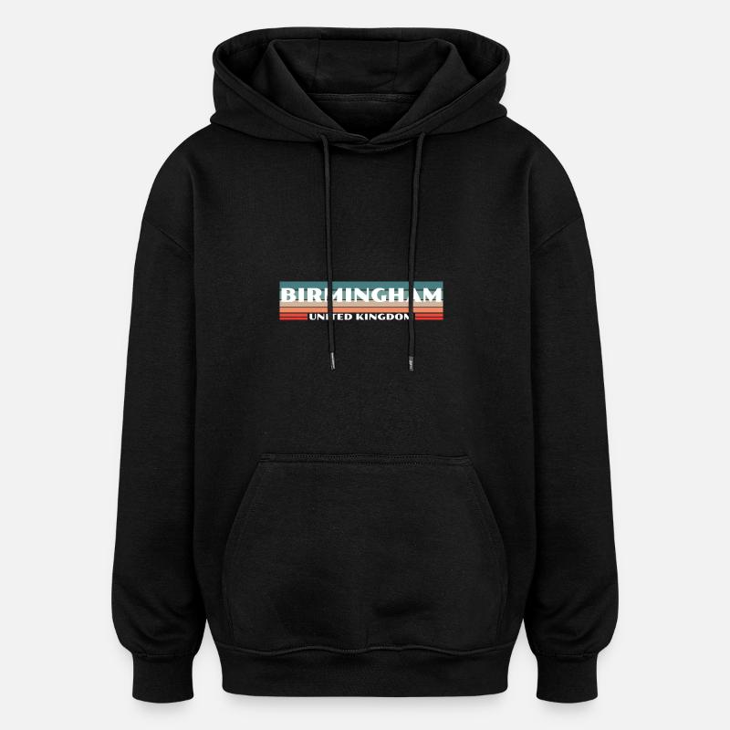 Birmingham, Royaume-Uni, Britannique, Anglais - Sweat à capuche oversize unisexe - noir