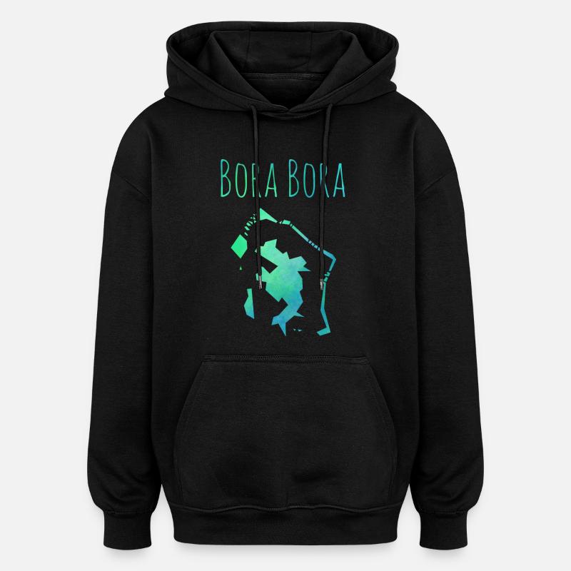 bora bora - Sweat à capuche oversize unisexe - noir
