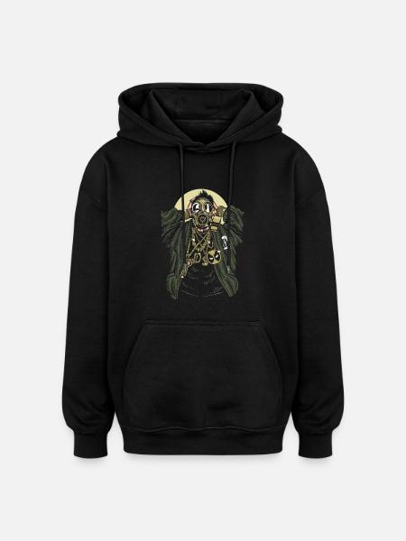 Gasmask gangsta - Oversized Unisex Hoodie - black