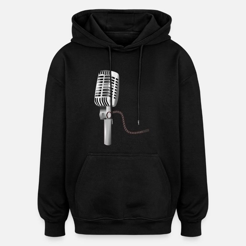 Mikrofon - Oversized Unisex Hoodie - Schwarz
