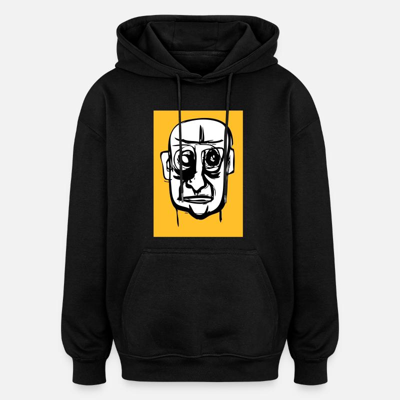 Kaput Face - Sweat à capuche oversize unisexe - noir