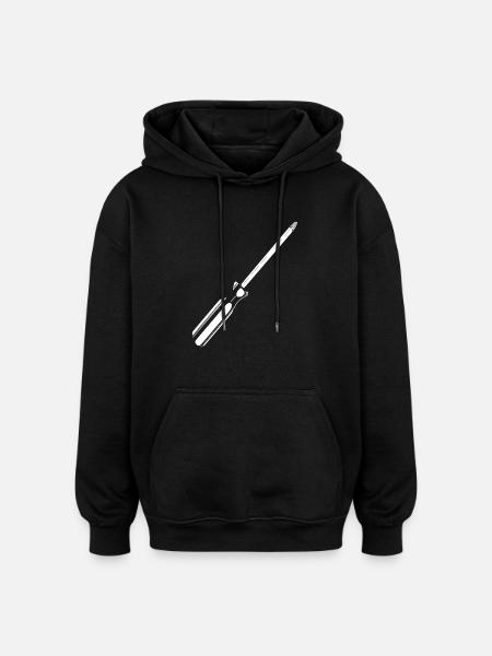 Schraubendreher Silhouette - Oversized Unisex Hoodie - Schwarz