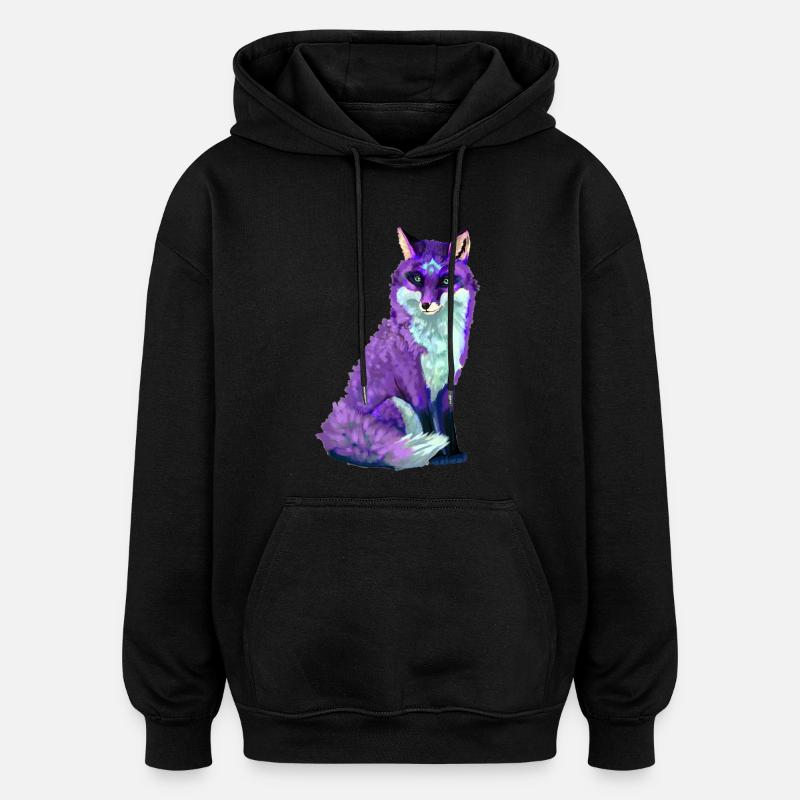 fox - Oversized Unisex Hoodie - black