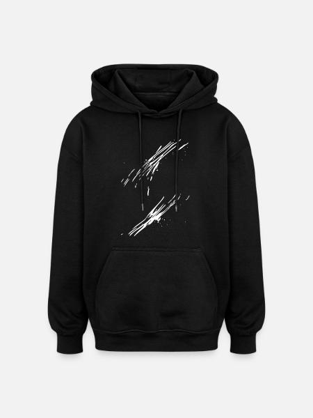 Schwarze Leinwand Pinselstrich - Oversized Unisex Hoodie - Schwarz
