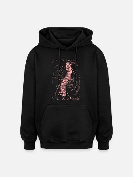 Spirale der Bytes: Meditationsfigur - Oversized Unisex Hoodie - Schwarz