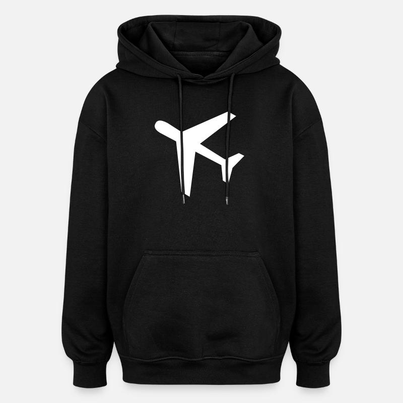 Symbol Flugzeug - Oversized Unisex Hoodie - Schwarz