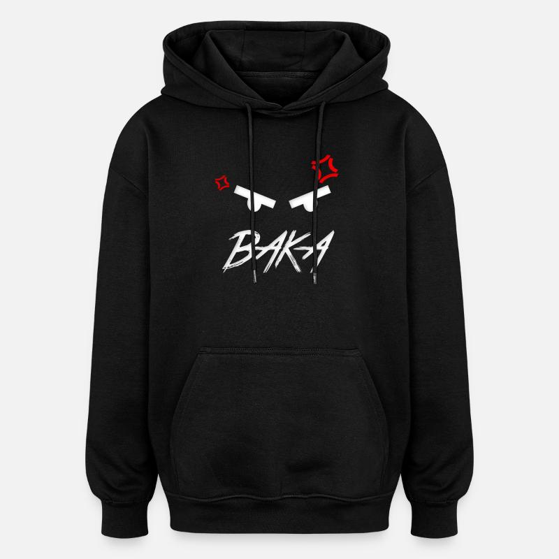 Baka Anime Expression - Oversized Unisex Hoodie - black