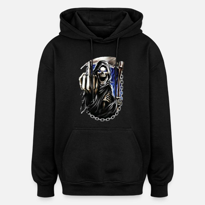 moissonneur - Sweat à capuche oversize unisexe - noir