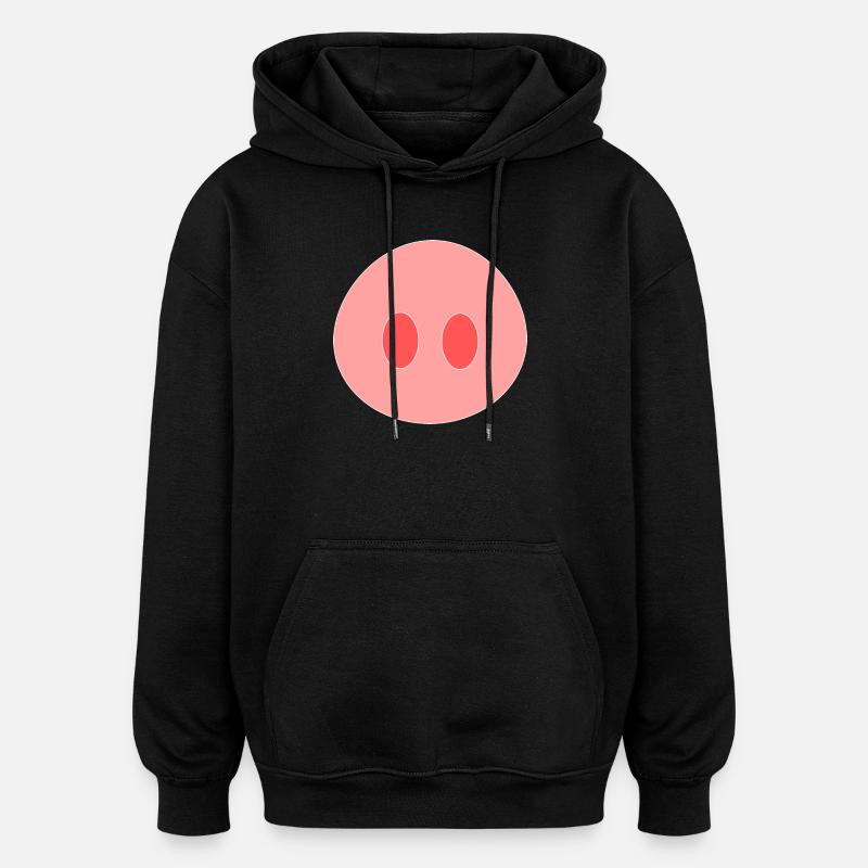 Cochon - Sweat à capuche oversize unisexe - noir