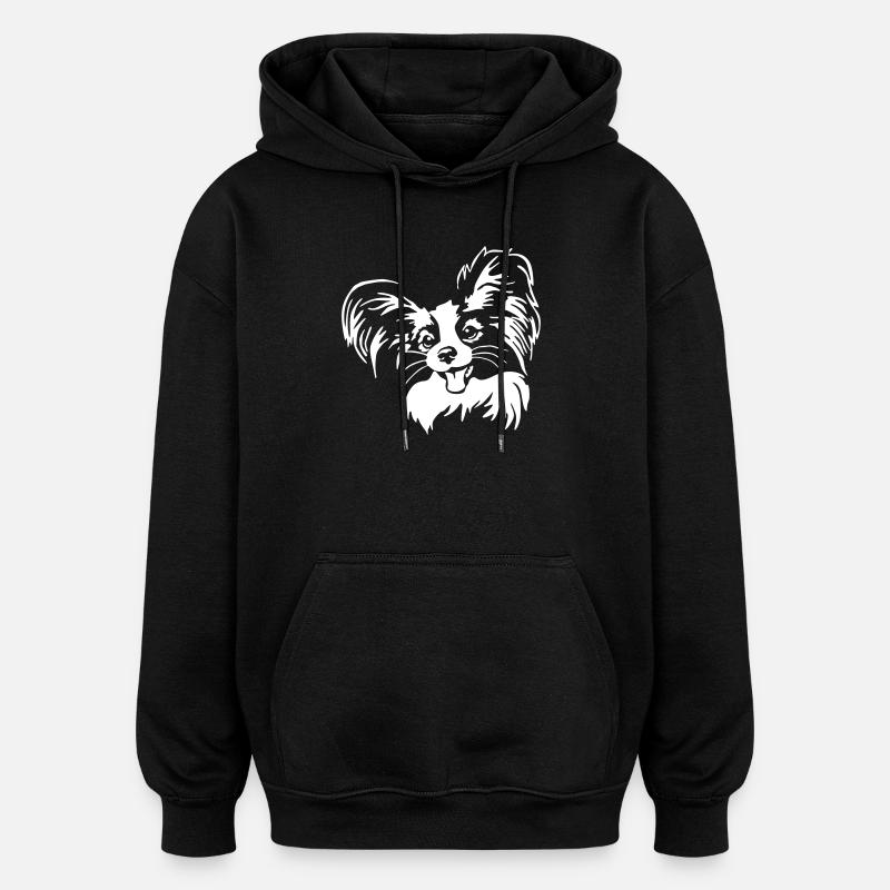 Papillon head "Black Edition" - Oversized Unisex Hoodie - black