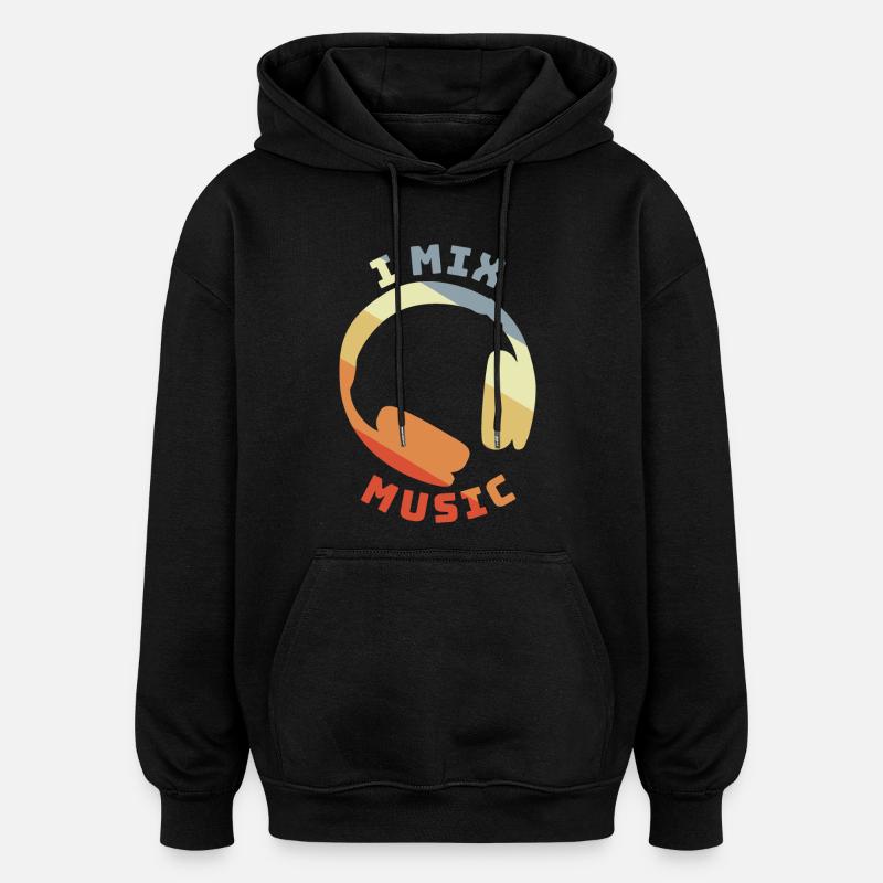 Citation DJ - Sweat à capuche oversize unisexe - noir