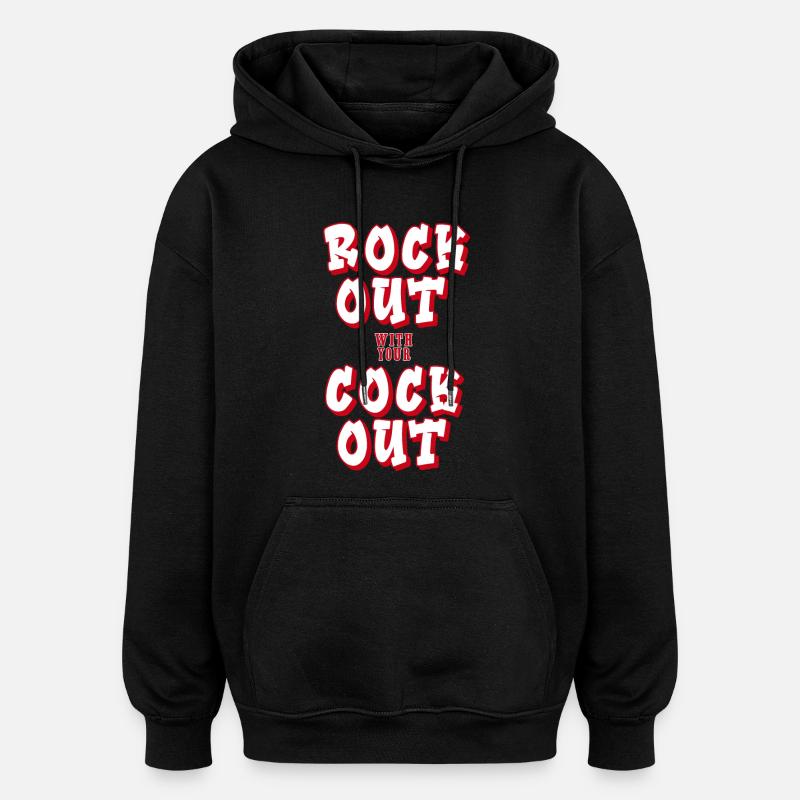 Rock out - Sweat à capuche oversize unisexe - noir