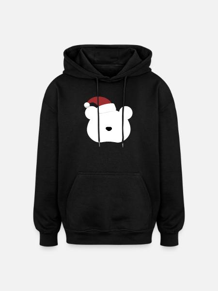 Polar Bear- Christmas edition - Oversized Unisex Hoodie - Schwarz
