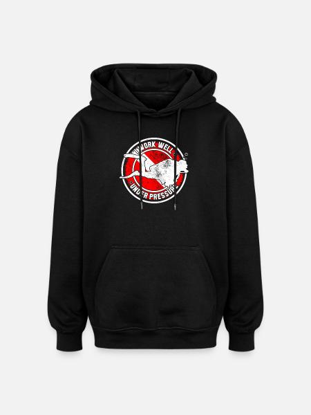 Cocarde de taureau sous pression - Sweat à capuche oversize unisexe - noir