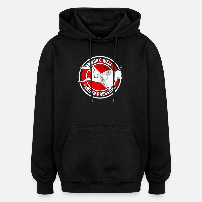 Under Pressure Bull Roundel - Oversized Unisex Hoodie - black
