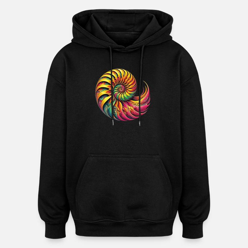 Nautilus Shell - Oversized Unisex Hoodie - black