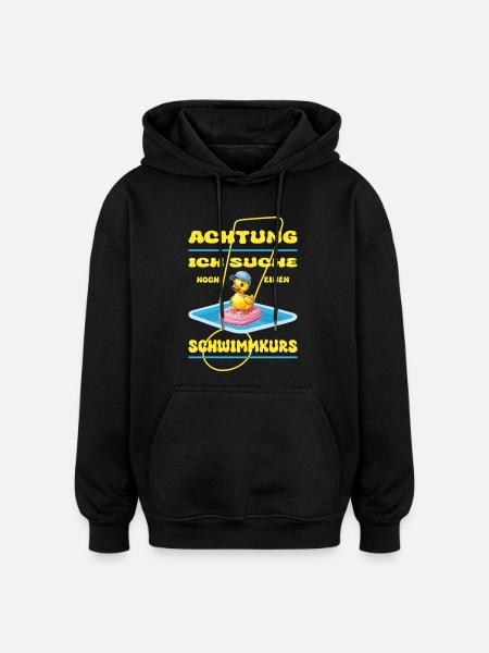 Non-swimmer duck - Oversized Unisex Hoodie - black