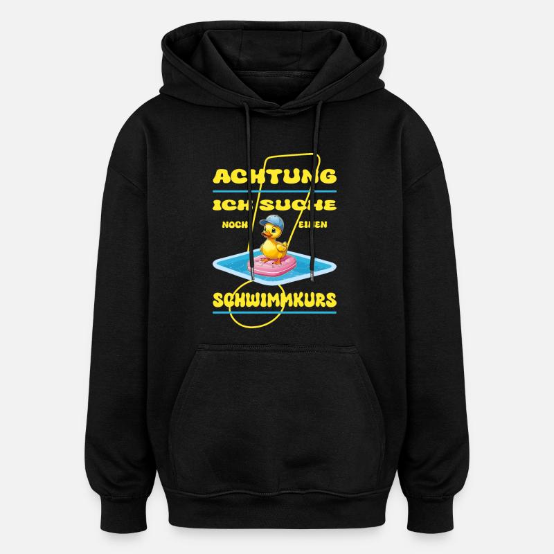 Canard non-nageur - Sweat à capuche oversize unisexe - noir