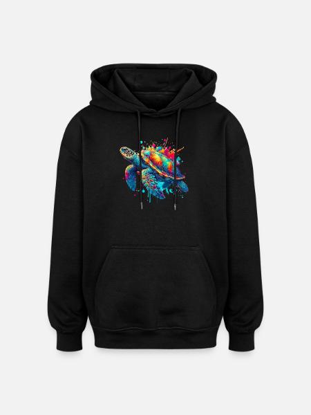 Turtle - Oversized Unisex Hoodie - black
