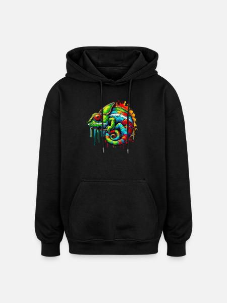 Chameleon - Oversized Unisex Hoodie - black